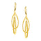 14k Yellow Gold Earrings with Shiny and Textured Teardrop Dangles